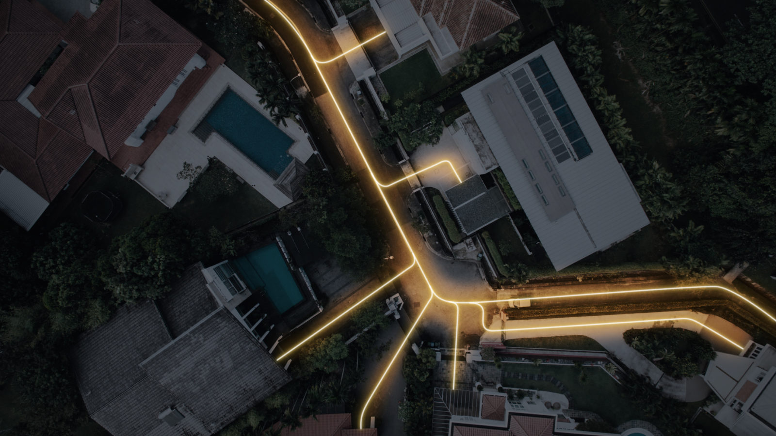 Kvarter med ett ljusflöde